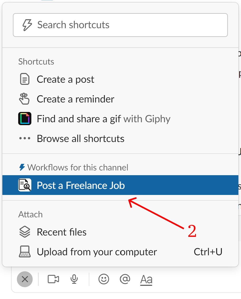 Workflow freelance jobposting